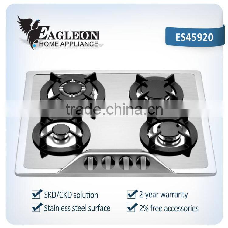 ES45920 59cm Stainless steel gas stove hob/ gas range/ cooktop/ range master/ 4 Sabaf burner 3 nozzle high flame blue flame
