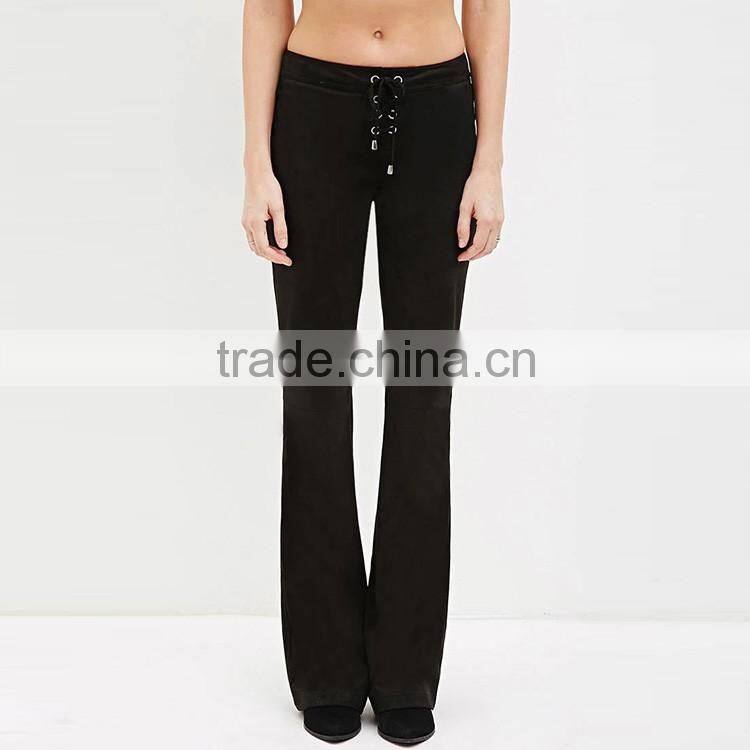 OEM supplier Ltweight woven fabric wide leg openning fashion women loose fit pants