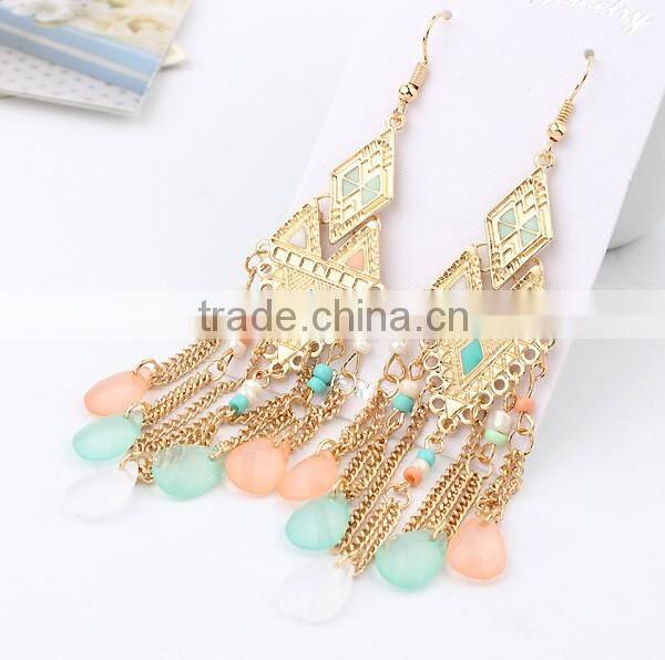 Fashion jewelry tassel earrings diamond jewelry