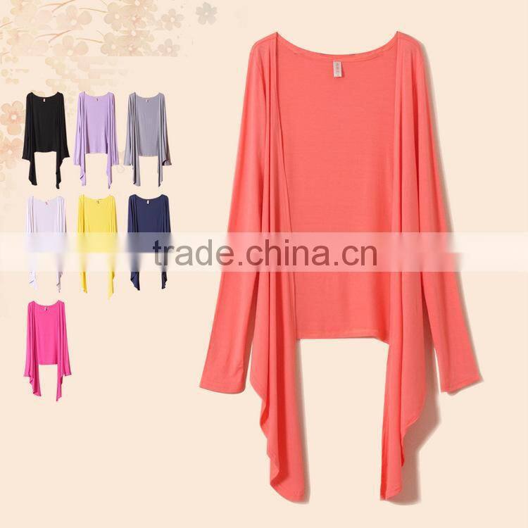 girls candy color smock tops kniting cardigan