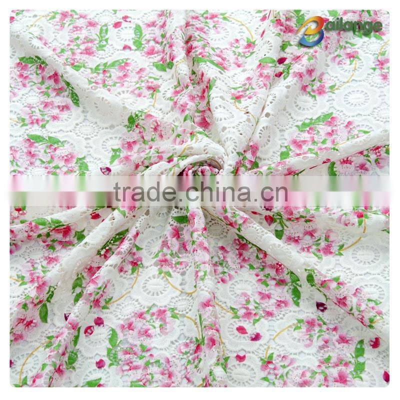 Embroidered Guipure Wholesale accessories wedding white cotton embroidery lace fabrics for garment