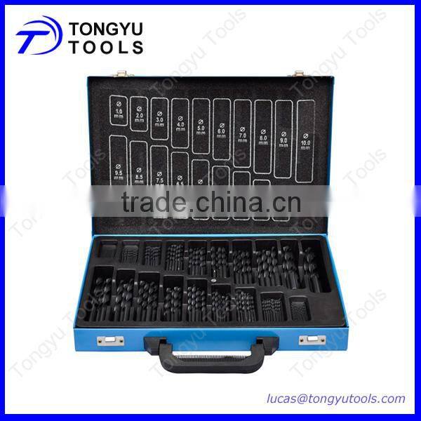 170pc Roll Forged Black Finish HSS Drill Bit Set