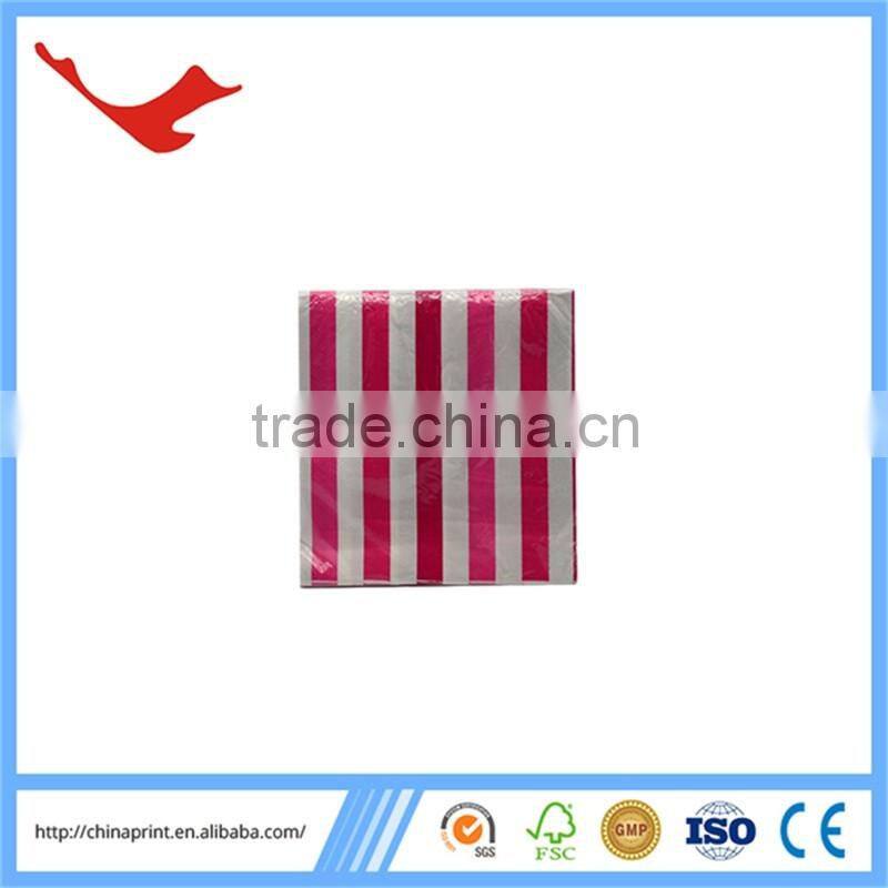 007 coloful stripe printed luxury paper napkin