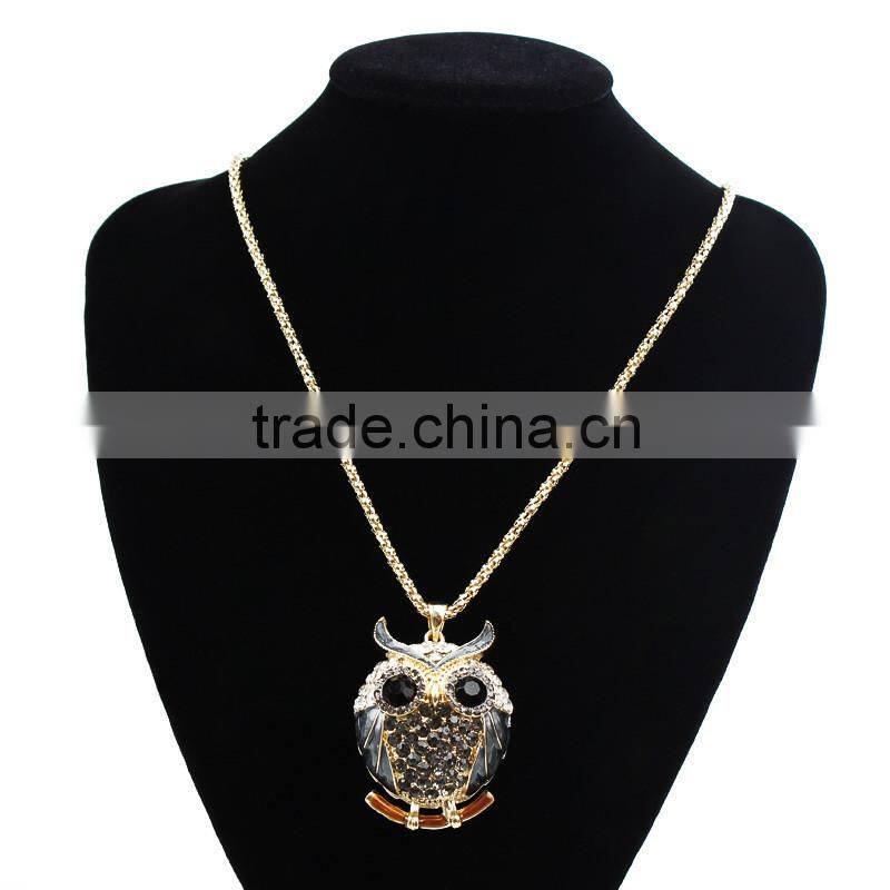 MYLOVE high quality colorful rhinestone owl necklace