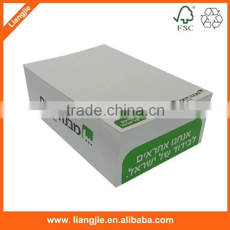 Office popular 4 sides printing custom logo memo cube for promotion