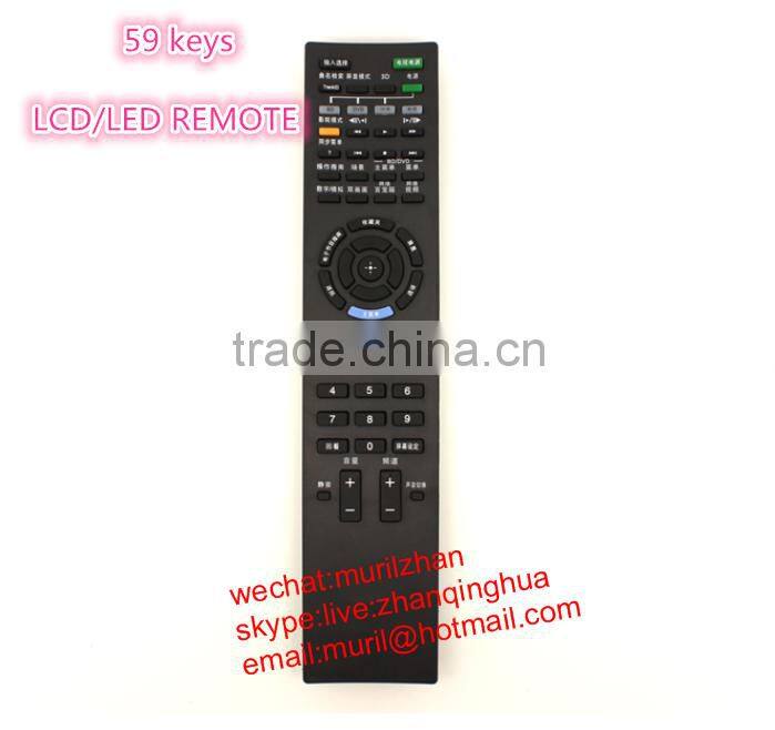 High Quality ZF Black 59 Keys lcd/led remote control for Sony