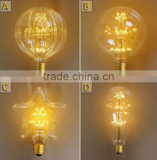 Vintage Fireworks LED Star Light Edison Bulb Style Lamp Home Decorative