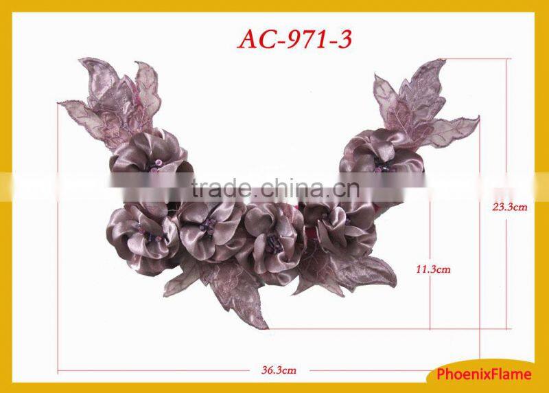 Fancy silk chiffon flower trim AC-971