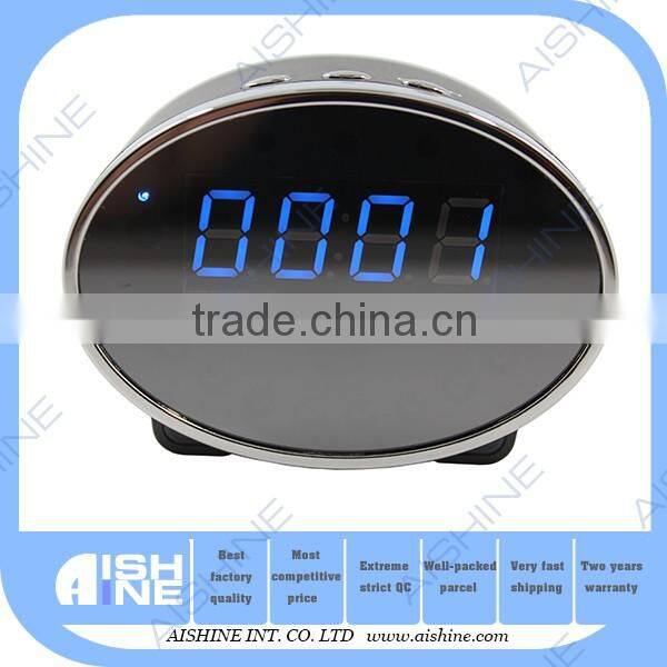 High quality smart home security Hidden Spy Button Camera Clock Wifi App Control