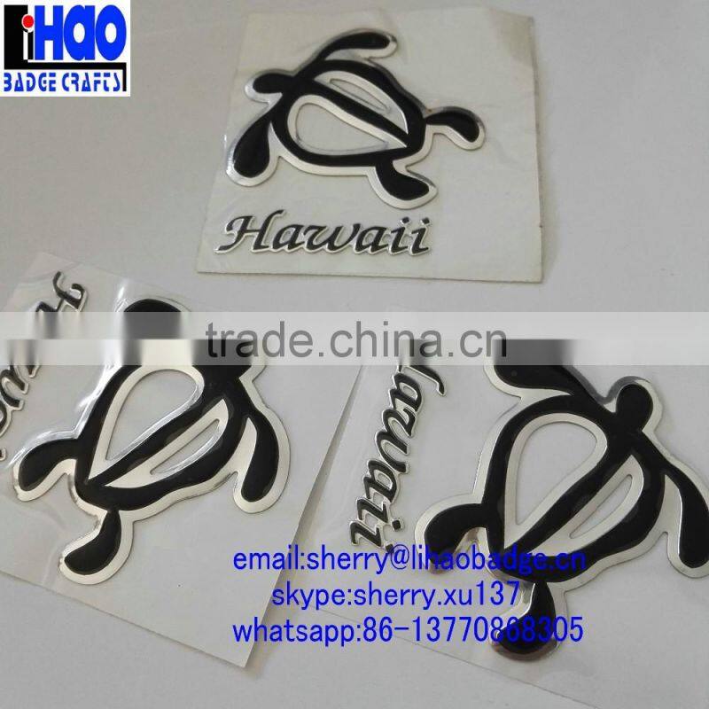 Tortoise shaped plastic sticker,3d pvc logo sticker