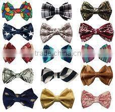 Festival silver stripe bow tie