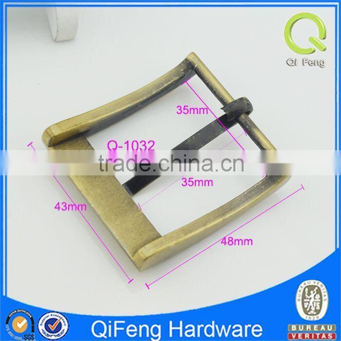 Q-1032 wholesale square pin buckle antique style metal buckle supplier