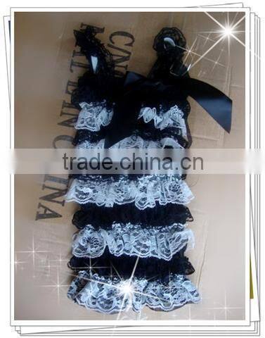 New Arrival Fashion Baby Girls Body Suit Organic Baby Clothes Lace Ruffled One-piece Romper Super Soft Cotton Jumpsuit For Girl