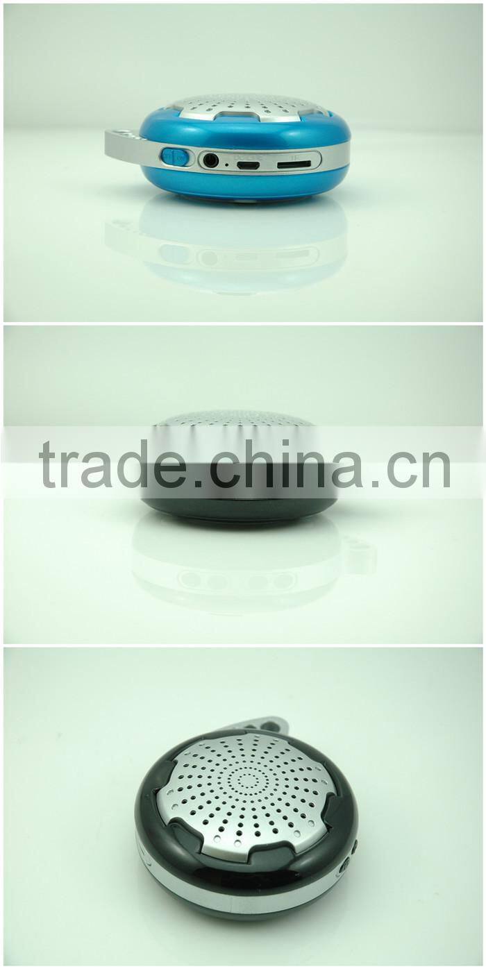 S307 2015 wholesale electronic round bluetooth speaker with hook for outdoor