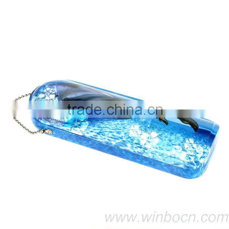 Two layers tin students pencil case with pencil sharpener inside