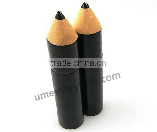 mini pencil wooden black low cost flash drives,discount flash drives 1gb