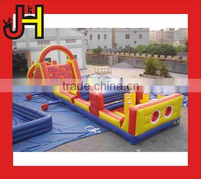 0.55mm PLATO PVC Material Inflatable Obstacle Course With Slide Combo