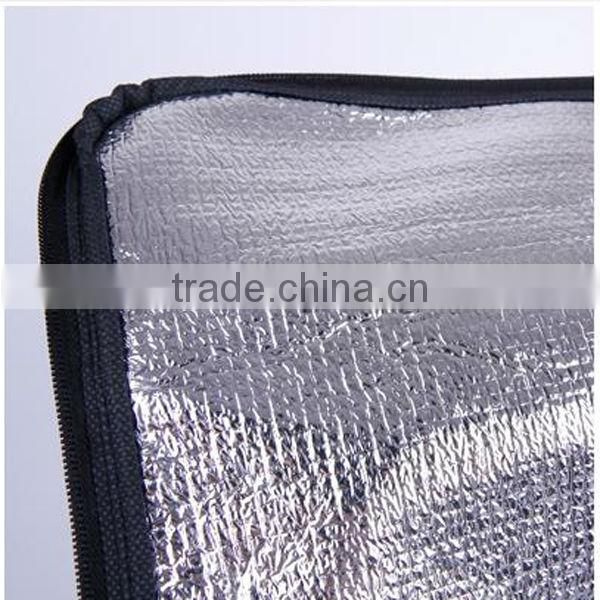 New Eco Friendly Oxford Fabric Collapsible Reusable Cooler Bag Folding Picnic Shopping Basket Black