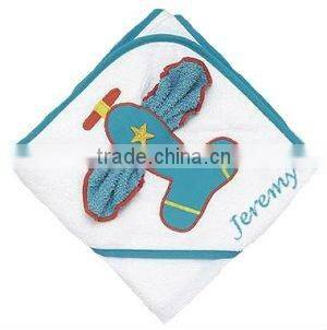embroidery hooded baby towel 100% cotton