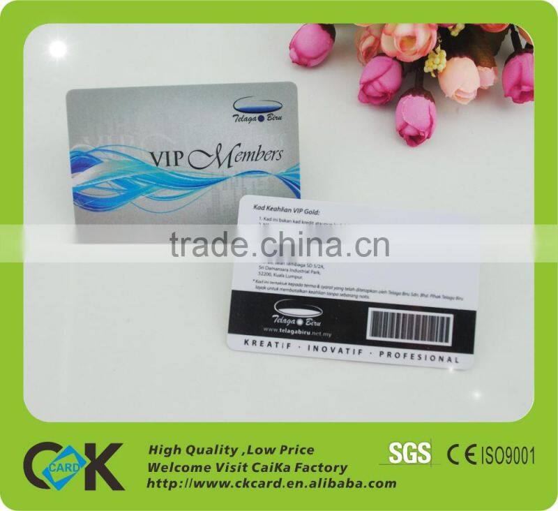 Top quality! Professional plastic card tag standard size cheap membership card
