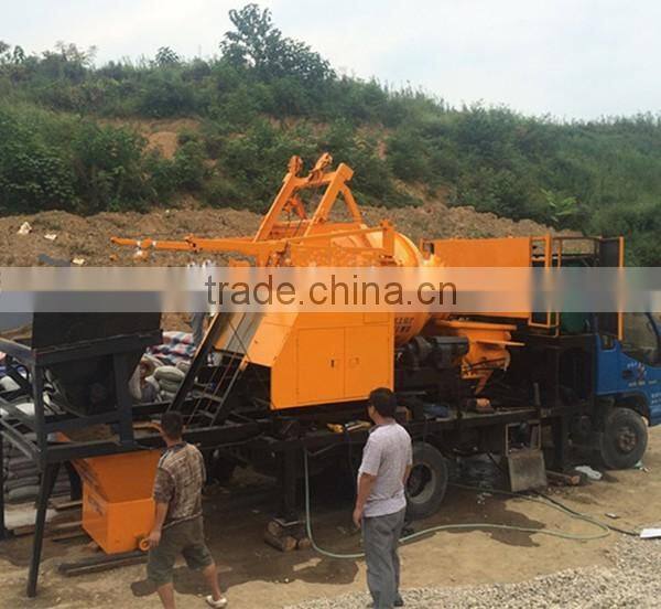 Truck mounted concrete mixing pump with Aggregate Weighting System