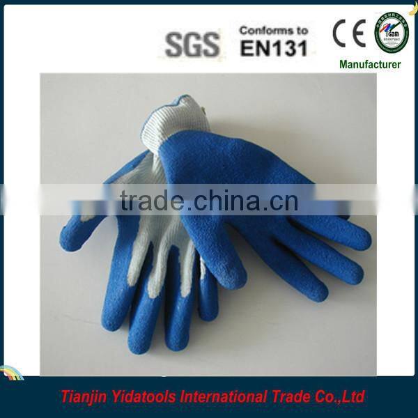 blue latex wrinkle palm gloves