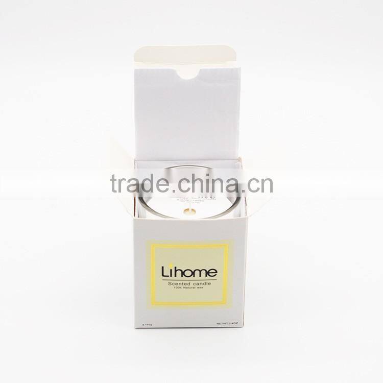 customized 100% natural soy wax candle in glass jar , scented candle,natural essence from france