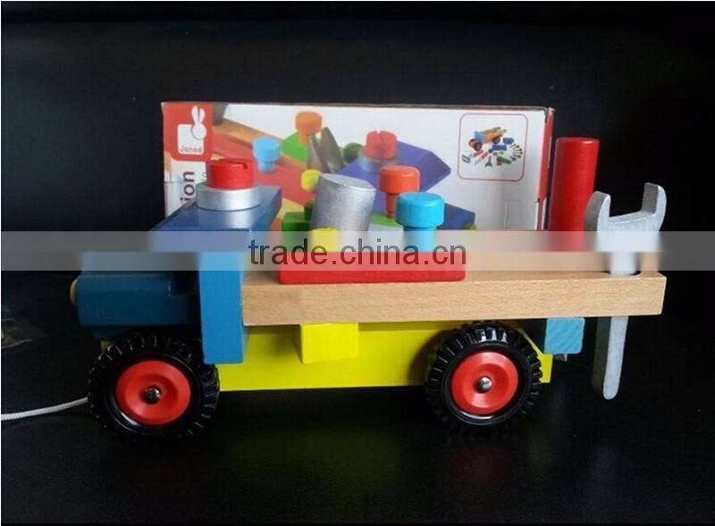 Customize kids disassembly wooden DIY toy car assembly