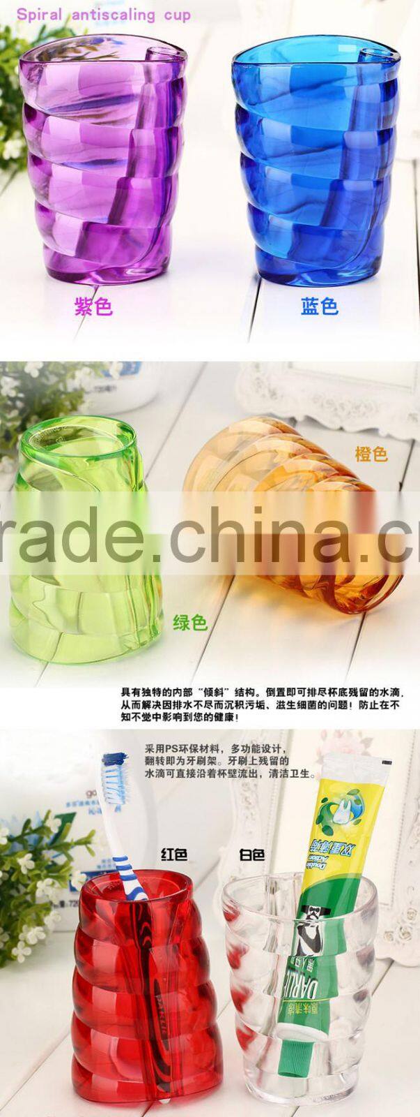 colorful thick candy cups spiral designer tooth mug and toothbrush rack 2 in 1