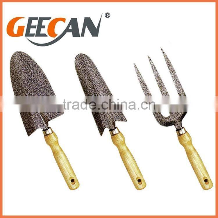 6PCS Metal Material Kids Gardening Handling Tools Set With Wooden Handle