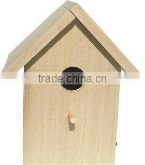 Self-assembled wooden birdhouse