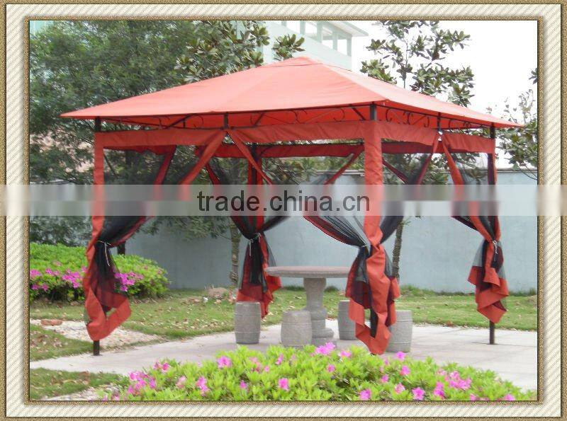 red steel gazebo