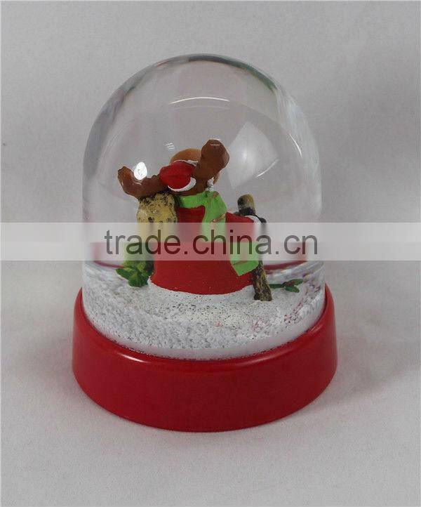 Plastic animal electric christmas snow globe
