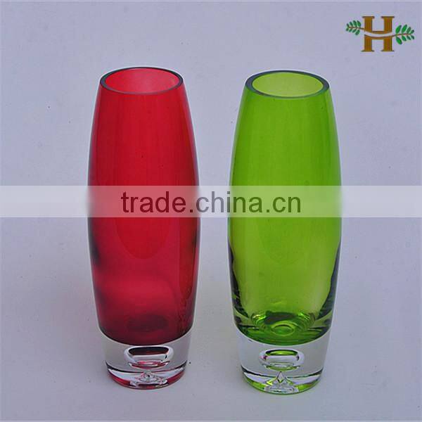 Handmade Colored Bubble Bottom Decorative Fiber Glass Flower Vase