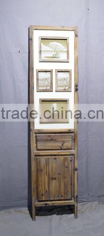 antique wall door frame with photo frames