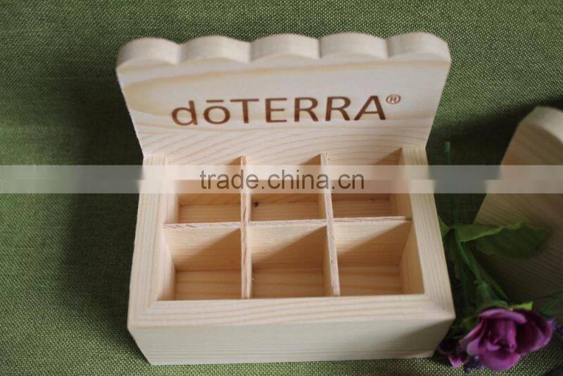 Eco-Friendly Feature and Tools Use wooden essential oil display storage box with 6 compartments