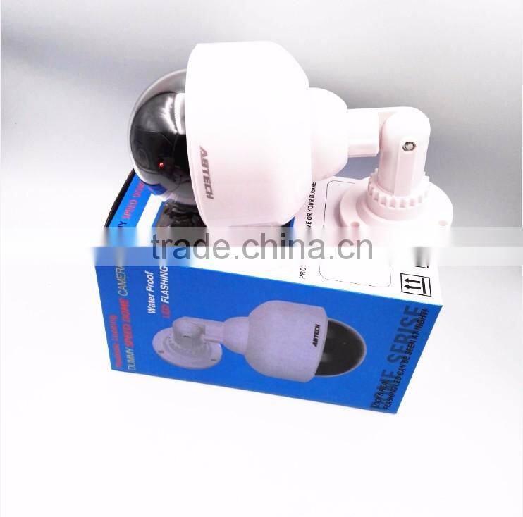 Waterproof Fake Dummy Speed Realistic Security Camera, Dome Dummy Motion Detection Fake CCTV Camera With LED Flashing Red Light