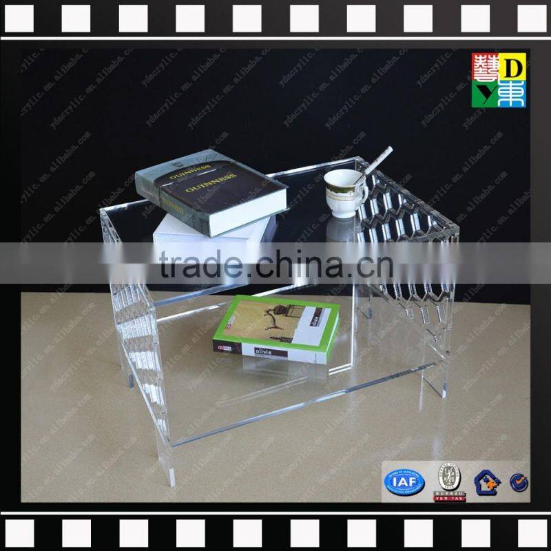 Transparent beauty acrylic end table PMMA coffee tables plastic tea table from china manufacturer