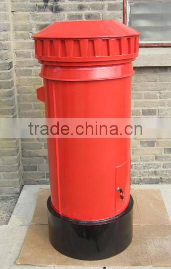 red steel post box