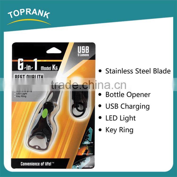 New design outdoor camping hiking multipurpose pocket survival tool with led light