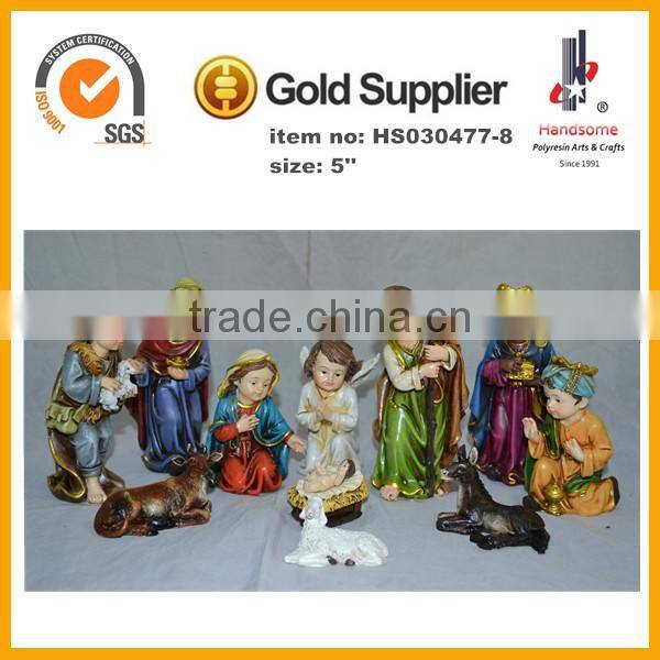 5''H golden painting indoor nativity sets