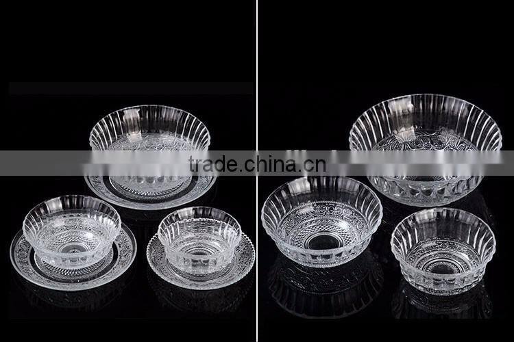 round cheap glass dinner set glass bowl and glass plate for feast wedding