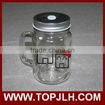 China professional logo printed sublimation Glass cup Mason Jars