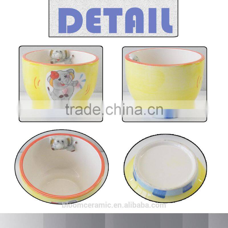 colorful bloom ceramic elephant bowl