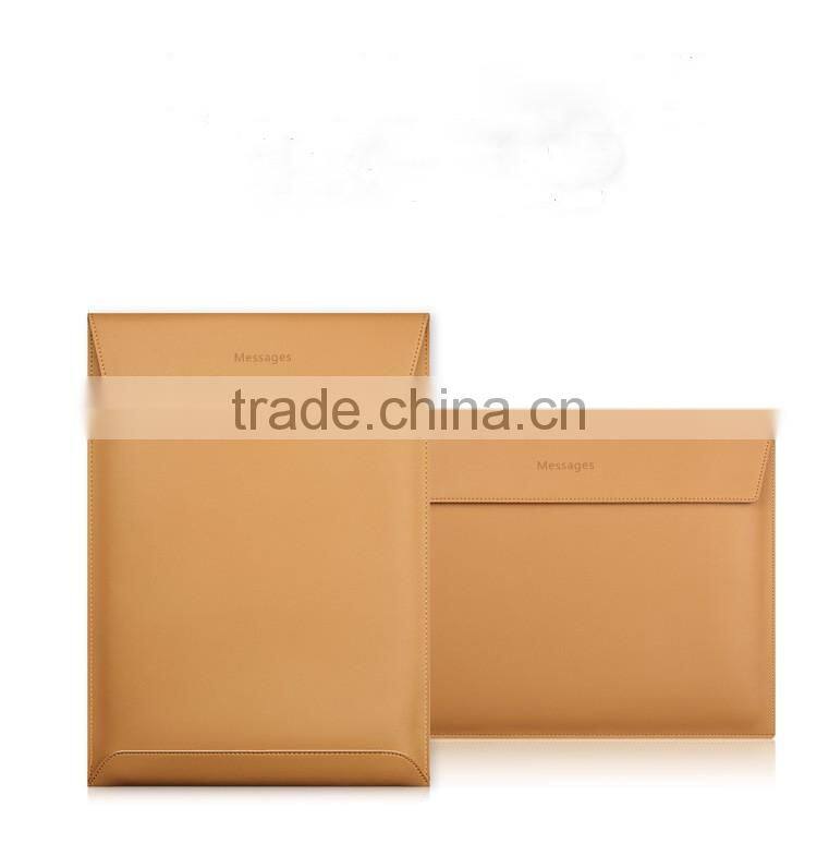 Envelope Genuine Leather Soft Case Bag For Macbook 13" laptop with retro craft design