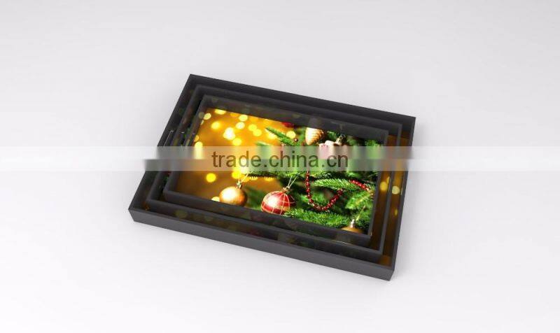 Rectangular lacquer tray with many patterns, made in Vietnam