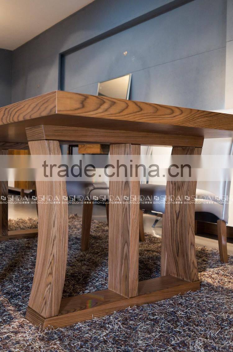 HOT SALE Walnut Veneer Modern Wooden Dining Table Set A-18RE