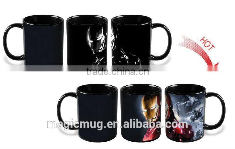 Color changing coffee ceramic mug with wholesale ceramic mug supplier in Shenzhen Biansebao