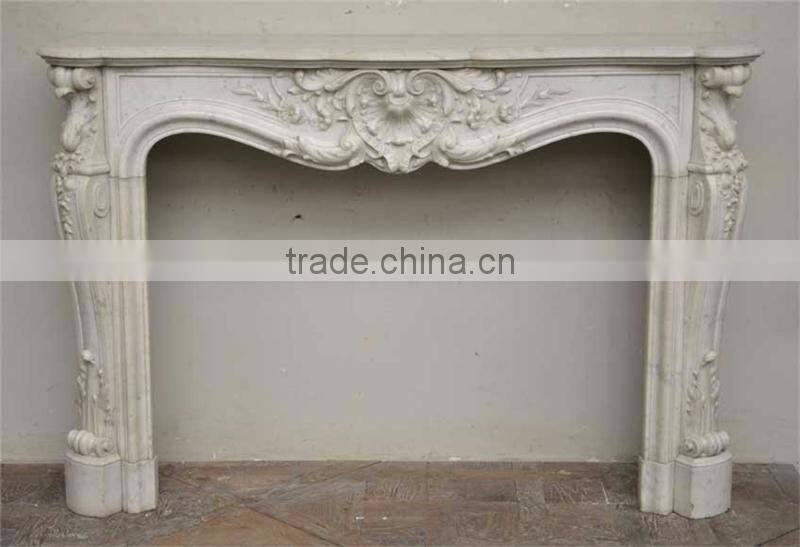 Antique louis-xv-style fireplace stone carving marble fireplace
