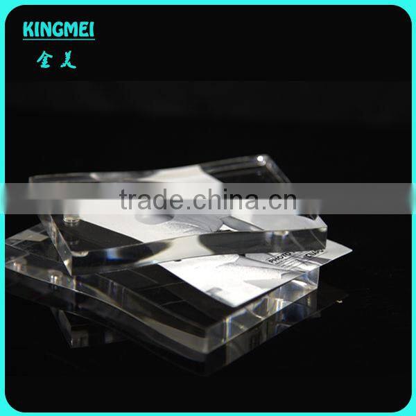 KM-VP50 factory custom absolutely clear acrylic beauty girl L-shaped photo frame & picture frame